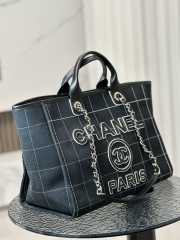 Chanel Deauville Line Tote Bag Black 38x30x22cm - 4