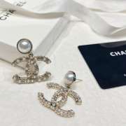 Chanel silver pearl earrings - 3