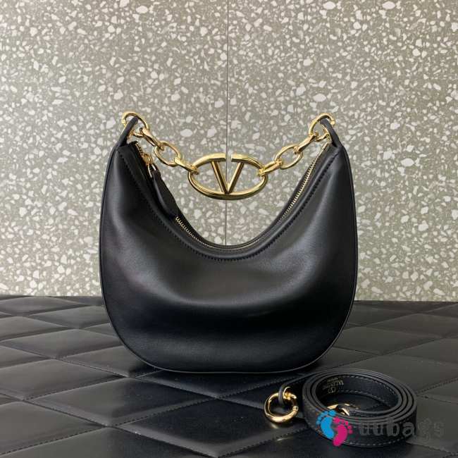 Valentino Garavani VLogo Moon hobo bag black in nappa leather 20x23x8cm - 1