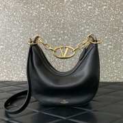 Valentino Garavani VLogo Moon hobo bag black in nappa leather 20x23x8cm - 2