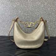 Valentino Garavani VLogo Moon hobo bag silver in nappa leather 20x23x8cm - 6