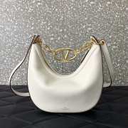 Valentino Garavani VLogo Moon hobo bag white in nappa leather 20x23x8cm - 3