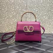 Valentino Small Vsling calfskin handbag pink with jewel handle 22x17x9cm - 1