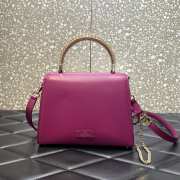 Valentino Small Vsling calfskin handbag pink with jewel handle 22x17x9cm - 3