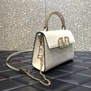 Valentino Small Vsling calfskin handbag white with jewel handle 22x17x9cm - 4