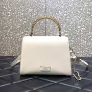 Valentino Small Vsling calfskin handbag white with jewel handle 22x17x9cm - 3