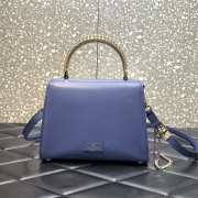 Valentino Small Vsling calfskin handbag blue with jewel handle 22x17x9cm - 3