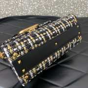 Valentino VSling embellished shoulder bag in black/yellow 22x9x17cm - 5