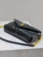 YSL College Mini Chain Bag Black In Shiny Crackled Leather 20x13x3cm - 4