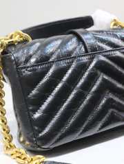 YSL College Mini Chain Bag Black In Shiny Crackled Leather 20x13x3cm - 3