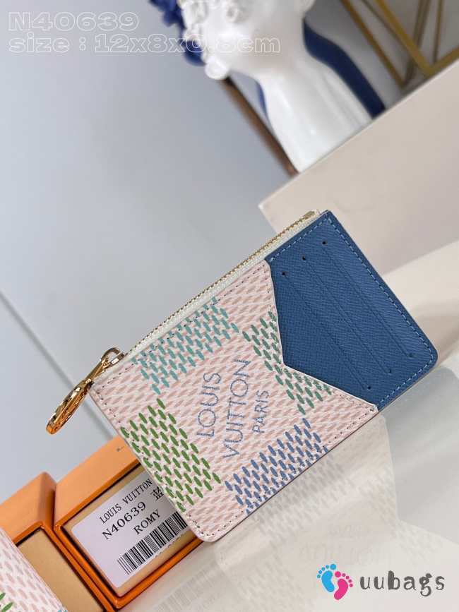 Louis Vuitton N40639 Romy Card Holder In Blue 12x8x0.8cm - 1