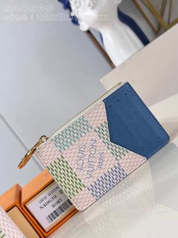 Louis Vuitton N40639 Romy Card Holder In Blue 12x8x0.8cm