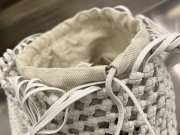 Bottega Veneta Intrecciato Leather Macrame Tote Bag White 20x20x23cm - 3