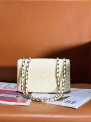 Chanel Flap Bag Shaded Sequins & Gold-tone Blue White 20cm - 2