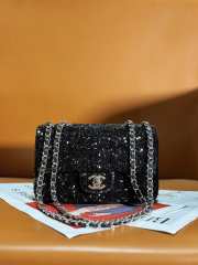 Chanel Flap Bag Shaded Sequins & Gold-tone Black 20cm - 1