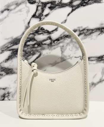 Fendi mini Fendessence ice white Selleria bag in white 27x7x20.5cm