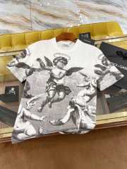 Dolce & Gabbana Blanco short-sleeved Jersey T-shirt with angel print - 1