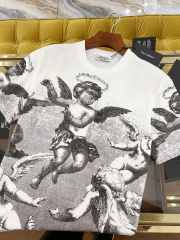 Dolce & Gabbana Blanco short-sleeved Jersey T-shirt with angel print - 4