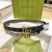 Gucci Spreme Belt With Light Gold Bucklet 2cm - 1