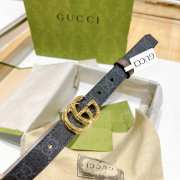 Gucci Spreme Belt With Light Gold Bucklet 2cm - 5