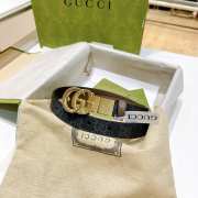 Gucci Spreme Belt With Light Gold Bucklet 2cm - 4