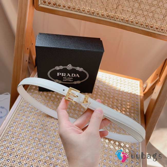 Prada Saffiano White Belt 2cm - 1