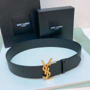 YSL belt with smooth strap black and gold buckle 5cm - 1