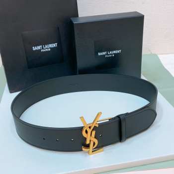 YSL belt with smooth strap black and gold buckle 5cm