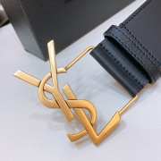 YSL belt with smooth strap black and gold buckle 5cm - 2