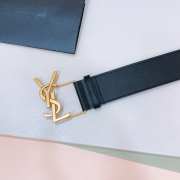 YSL belt with smooth strap black and gold buckle 5cm - 4