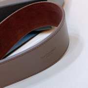 YSL belt with suede strap burgundy and silver buckle 5cm - 2