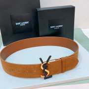 YSL belt with suede strap brown and black buckle 5cm - 1