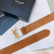 YSL belt with suede strap brown and gold buckle 5cm - 3