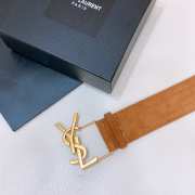 YSL belt with suede strap brown and gold buckle 5cm - 2