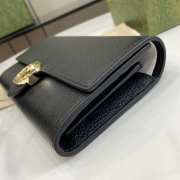 Gucci GG Interlocking wallet in black with grained pattern 19.5x11.5x3cm - 5