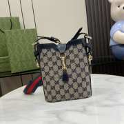 Gucci bucket bag with GG canvas bag in blue 16x19.5x5.5cm - 1