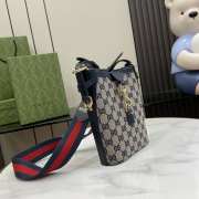 Gucci bucket bag with GG canvas bag in blue 16x19.5x5.5cm - 3