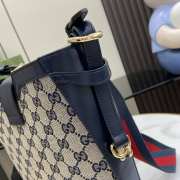 Gucci bucket bag with GG canvas bag in blue 21.5x26.5x8cm - 5