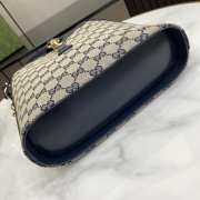 Gucci bucket bag with GG canvas bag in blue 21.5x26.5x8cm - 4