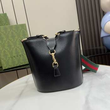 Gucci mini bucket shoulder bag in black 18.5x20.5x12.5cm