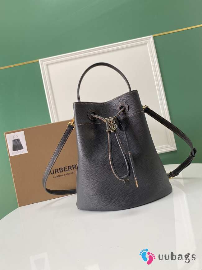 Burberry Black Mini TB Bucket Bag 16x26x26cm - 1