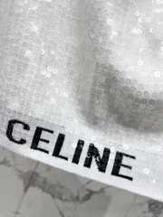 Celine sequined one-shoulder short bra top in white - 6