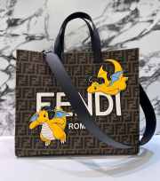 Fendi x Frgmt x Pokemon Tote Bag Petite brown FF fabric bag 41x19x35cm - 1