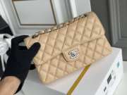 Chanel flap bag caviar leather in beige with silver hardware 23x14.5x6cm - 1