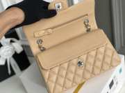 Chanel flap bag caviar leather in beige with silver hardware 23x14.5x6cm - 5