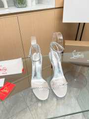 Christian Louboutin So Me 100mm sandal heels leather in silver - 3