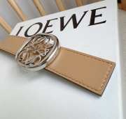 Loewe Reversible Anagram Ellipse beige belt in smooth calfskin width 2.8cm - 5