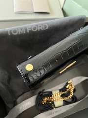 Tom Ford  Bag embossed with TF logo in black crocodile leather 16x10x4cm - 5