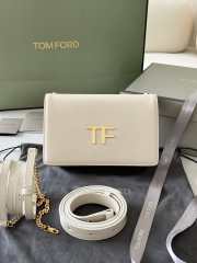 Tom Ford Bag embossed with TF logo in white16x10x4cm - 6