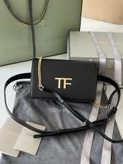 Tom Ford Bag embossed with TF logo in black 16x10x4cm - 6